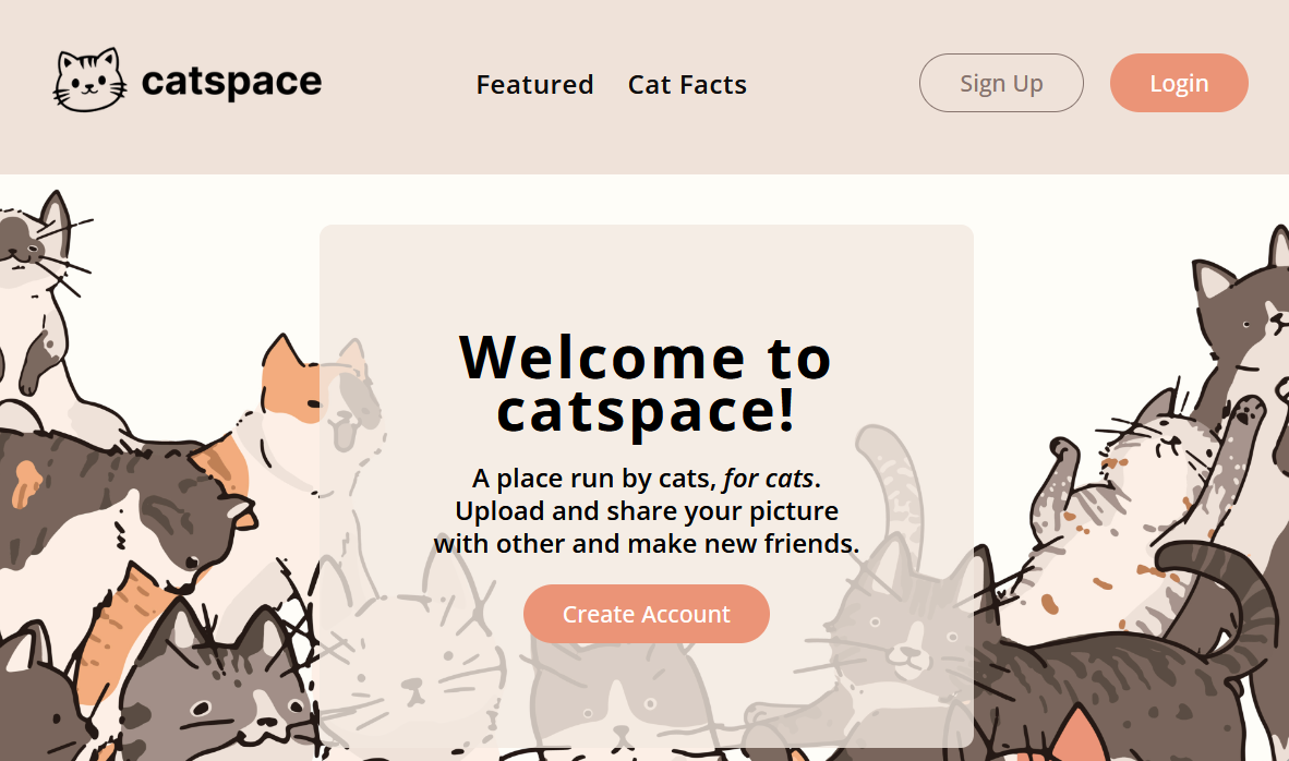 Catspace homepage