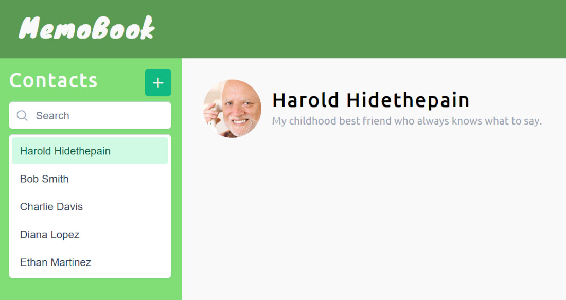 MemoBook homepage